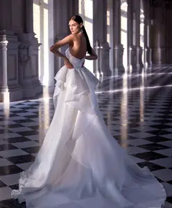 فستان سهرة للعروس من LIANMENG, فستان سهرة للعروس مزود بتصميم مُخصص باللون الأزرق لوصيفة العروس ، مناسب لحفلات الزفاف