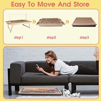 Table de puzzle personnalisée avec éclairage LED Planche de rangement en bois pour puzzle avec pieds pliants et couvercle