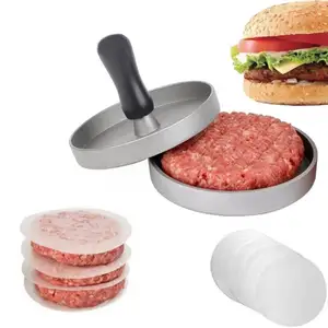 2024 gran oferta cocina hamburguesa prensa barbacoa herramienta Patty Maker carne prensa personalizada duradera aluminio hamburguesa prensa
