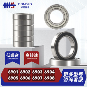 Deep Groove Ball Bearings 6901 15x25x6mm Double Lid P0 Chrome Steel For Packaging Machinery And Food Processing - Product Image 2