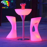 Offre Spéciale : Ensemble lumineux LED pour comptoir de restaurant et fast-food, table haute de bar moderne en rotomoulage