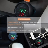 Medidor de voltímetro digital LED automático universal para coche de 12V y 24V