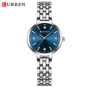 Montre à quartz dorée de luxe pour femmes 9106, bracelet en acier inoxydable, étanche 3 ATM - Product Image 3