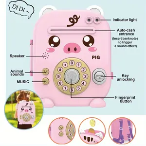 Caja de dinero personalizada de fábrica para niños, hucha de juguete, hucha de plástico pequeña, hucha segura para niños, cajero automático con huellas dactilares, almacenamiento de monedas de cerdo - Product Image 6