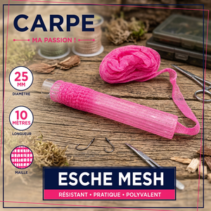 RECHARGE ESCHE MESH Rose 15mm 25mm 10 mètres Accessoires de pêche à la carpe en eau douce pour techniques de pêche au fond, sans PVA PE Mesh Lure Accessories - Product Image 3