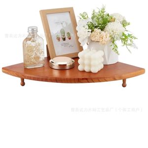 Estante de Esquina de Madera en Forma de Abanico, Organizador de Almacenamiento para Baño, Duradero, Triangular, de Una Sola Capa, Fácil de Montar - Product Image 5