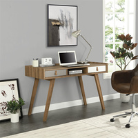 Table d'ordinateur en MDF avec effet tissu et surface en bois, avec autocollant imitation grain de bois