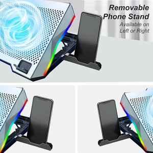 Base di Raffreddamento per Laptop da Gaming con Potenti Ventole, Illuminazione RGB e Supporto per Telefono per Laptop da 12-19 Pollici - Product Image 2