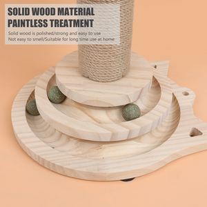 Grosir Pabrik Mainan Menara Kucing Kayu Lucu Tiang Penggaruk Kucing - Product Image 3