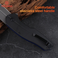 YUEYANG Couteau de poche enduit de lavage noir EDC de survie pliable avec support OEM personnalisable pour le camping et l'utilisation industrielle