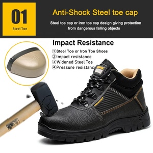 Nero PU superiore antiscivolo in gomma Sole prevenire foratura punta in ferro Anti-fracassatura a buon mercato <span class=keywords><strong>scarpe</strong></span> di sicurezza <span class=keywords><strong>da</strong></span> <span class=keywords><strong>lavoro</strong></span> per gli uomini industriali - Product Image 5