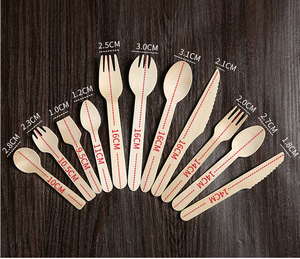 Prix de gros des ensembles de <span class=keywords><strong>couverts</strong></span> jetables en <span class=keywords><strong>bois</strong></span> cuillère couteau fourchette avec différentes tailles pour les fêtes - Product Image 6