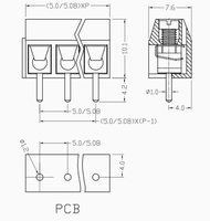Bornes à vis Xinya Xy301 5 mm 5,08 mm avec certification UL/VDE, droites et coudées