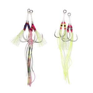 Prix bon marché nouveau hameçons jigging en acier au carbone double yeux danse jigging aide à la pêche hameçons pêche Jig grand crochet - Product Image 1