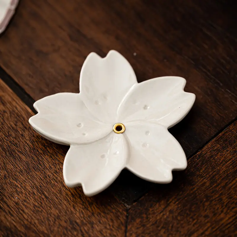 Kabbalah New arrivals handmade flower shape ceramic Incense Stick Holder for Incense