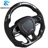 Cuir en fibre de carbone pour volant sportif LED pour Dodge Charger Challenger Durango SRT RT Magnum Scat Pack 2015-2023