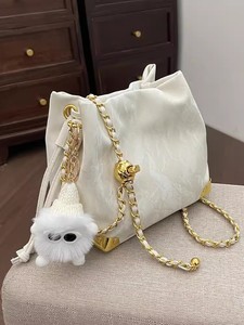 韩版时尚拉绳水桶包高级感利基设计链条包单肩腋下包 - Product Image 4