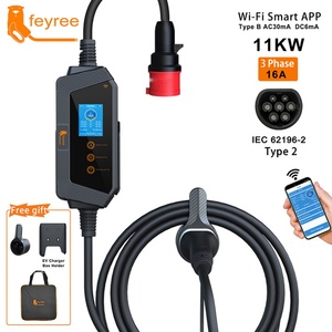Chargeur de voiture électrique intelligent 22 kW 32 A triphasé avec contrôle par application Wi-Fi, station de charge rapide portable, câble de 5 m, courant réglable, délai, nouveauté - Product Image 6