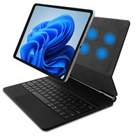 Clavier magique magnétique sans fil pour tablettes pour enfants iPad Pro 11/13 Air BT5.2 Batterie 500mAh Charge Type-C Étui en cuir PU École