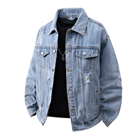 Blousons en jean pour hommes, 100% coton, déchirés et délavés, style vintage, nouvelle collection, design de créateur, technologie Stone Wash, ODM, vente en gros à faible MOQ