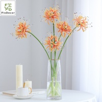 Lys araignée rouge artificiel de haute qualité 67 cm, grappe d'amarillis orange, fleur de banane pour mariage, Saint-Valentin, décoration de la maison