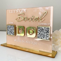 Plaque ins facebook personnalisée enseigne acrylique de médias sociaux enseigne de table acrylique affichage du code qr pour les entreprises