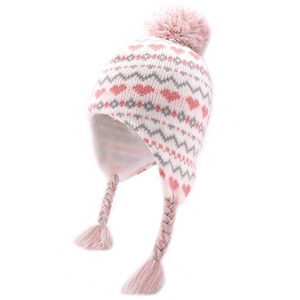 <span class=keywords><strong>Bonnet</strong></span> personnalisé de haute qualité de Noël d'hiver pour bébés péruviens <span class=keywords><strong>Bonnet</strong></span> à oreillettes en tricot Imprimé Cartoon Bows Camouflage pour enfants - Product Image 5