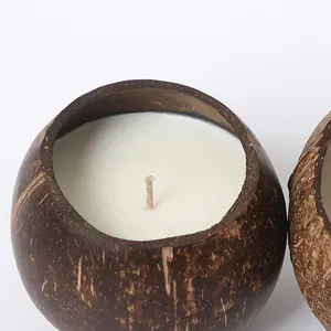 Fournisseur bougie organique naturelle en coquille de noix de coco 100% cire de soja naturelle avec de nombreux parfums ou sans parfum