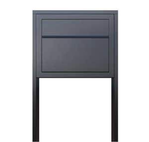 Boîte aux lettres verticale à compartiment unique en métal gris JH-Mech, surface anti-âge durable, grande capacité, espace pour courrier postal - Product Image 2