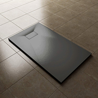 Receveur de douche rectangulaire antidérapant 1200x800 noir en SMC, base de douche walk-in, certifié CE CUPC, facile à nettoyer, personnalisable en usine.