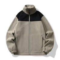 Veste d'hiver en polaire sherpa pour homme ZXPFSL, col montant, logo frontal, fermeture éclair, design brodé, imperméable, coupe-vent, personnalisable