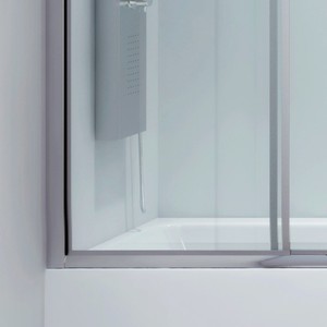 Kamalu Portes de douche modernes sans cadre pour baignoire de 140cm à ouverture coulissante P2000 Cadre en acier inoxydable Matériau en verre - Product Image 6