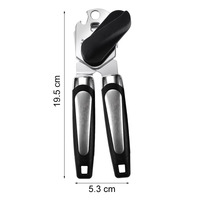 Ouvre-bocaux de cuisine multifonctions Roue de coupe en acier inoxydable avec poignées ergonomiques souples Ouvre-bouteilles manuel