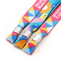 Bas quantité minimale de commande Coloré Festival Tissu Bracelet Fermeture Bidirectionnelle En Aluminium Bracelet Glissière Serrure Bracelet Serrure pour Bracelet