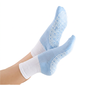 <b>Customized</b> Women's Pilates <b>Socks</b> With Good <b>Grip</b>, Adhesive Dispensing, Anti-slip Crew <b>Socks</b> and Comfortable Yoga <b>Socks</b> - Product Image 3