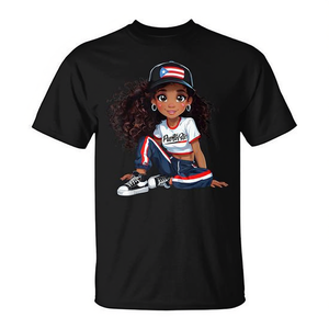 T-shirt pour petite fille princesse portoricaine, drapeau Boricua, filles latines - Product Image 2