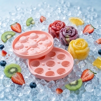Moules à glaçons en silicone SILIKOLOVE Factory à 9 cavités en forme de rose, antiadhésifs en platine LFGB, sans BPA, pour crème glacée