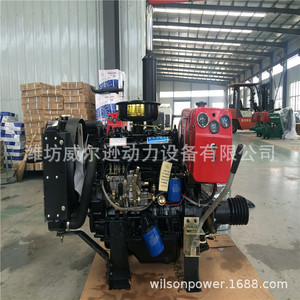 Motor diésel Weifang de 4 cilindros 490 495P, 70 CV, refrigerado por agua, arranque eléctrico, para trituradora, desmenuzadora, máquina de aserrín, barco pesquero - Product Image 1