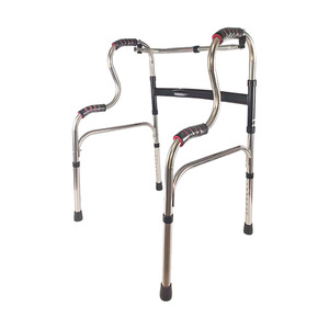 Déambulateur pliable en acier inoxydable à double pliage, réglable en huit positions, pour soutenir la mobilité des personnes âgées - Product Image 4