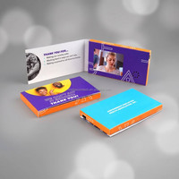 Carte de visite vidéo économique de 2,4 pouces avec mini écran LCD, incluant un coffret cadeau gratuit