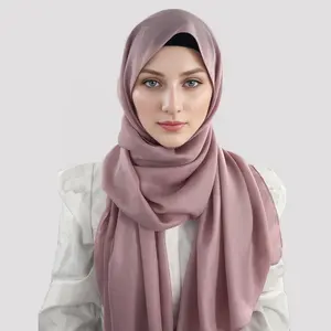 キングマクグリーンスター女性のための新しいイスラム無地シフォンロングスカーフスカーフ