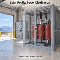 Transformateur triphasé à sec de 30 kVA à 2500 kVA, 50/60 Hz, système de distribution d'entrée 10 kV-110 kV