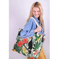 Grand sac fourre-tout BSBH en toile de coton imprimé personnalisé avec poignée en corde, réutilisable, extra large, sac à bandoulière pour femmes et enfants