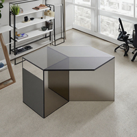 Meubles de salon de luxe Ensemble de table basse en acrylique bleu Table Tables basses empilables