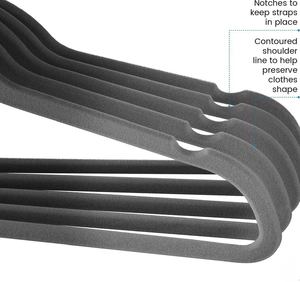 סיטונאי פרימיום 50 חבילות שחור מונע החלקה קולבי בגדים מקטיפה קולבי כביסה צבעוניים להתאמה אישית חומרים חדשים מתלי מחיר נמוך - Product Image 4