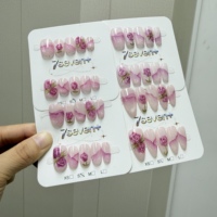 Lot de 10 faux ongles de luxe en acrylique, styles variés (Coffin, Amande), à presser, pour marque privée, design tendance