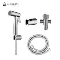Inoxbath Douchette Bidet Portable en Acier Inoxydable Haute Pression Économe en Eau pour Salle de Bain Shattaf