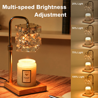 Lampe chauffe-cire en cristal style américain, hauteur réglable, minuterie, diffuseur de parfum sans flamme, lampe chauffe-bougie RGB