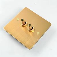 Interruptor de Pared Retro de 3 Vías LangYeao, Panel de Acero Inoxidable, Enchufes para Lámparas, Estándar del Reino Unido, Enchufe Eléctrico para Hogar y Hotel