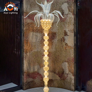 Lámpara Colgante de Cristal Esmerilado con Forma de Piña y Adorno de Hoja de Palma para Escaleras Dúplex y Hoteles Resort, Estilo Tropical con Forma de <span class=keywords><strong>Cactus</strong></span> Largo - Product Image 1